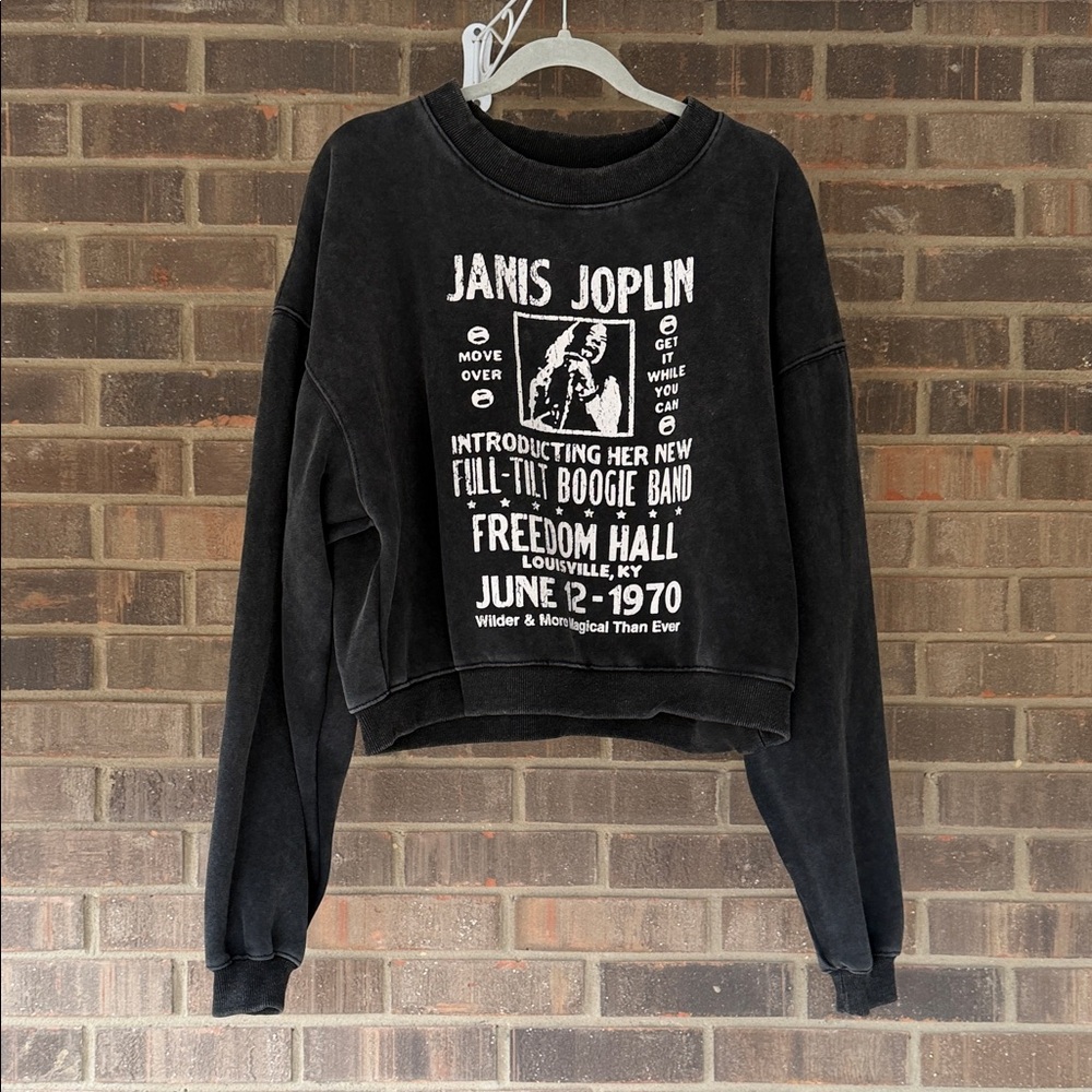 NWOT Janis Joplin Oversized Crop Sweatshirt